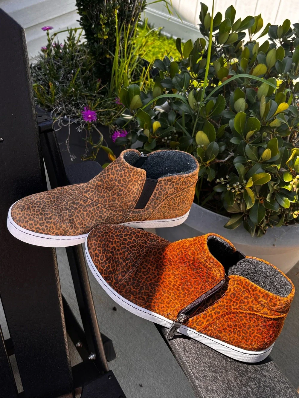 Clarks Leopard Print Ankle Booties in Brown and Black